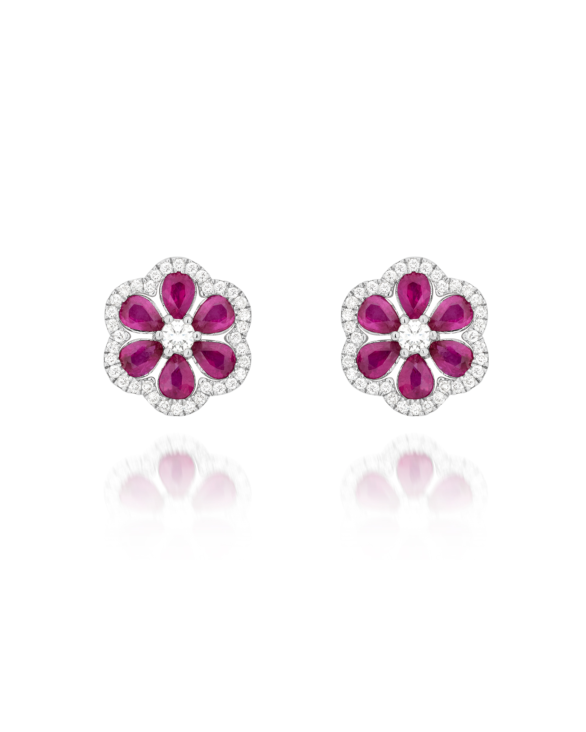 Brinco Flor de Rubi