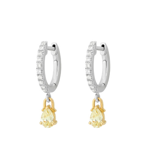 Argola com Gota Fancy Yellow