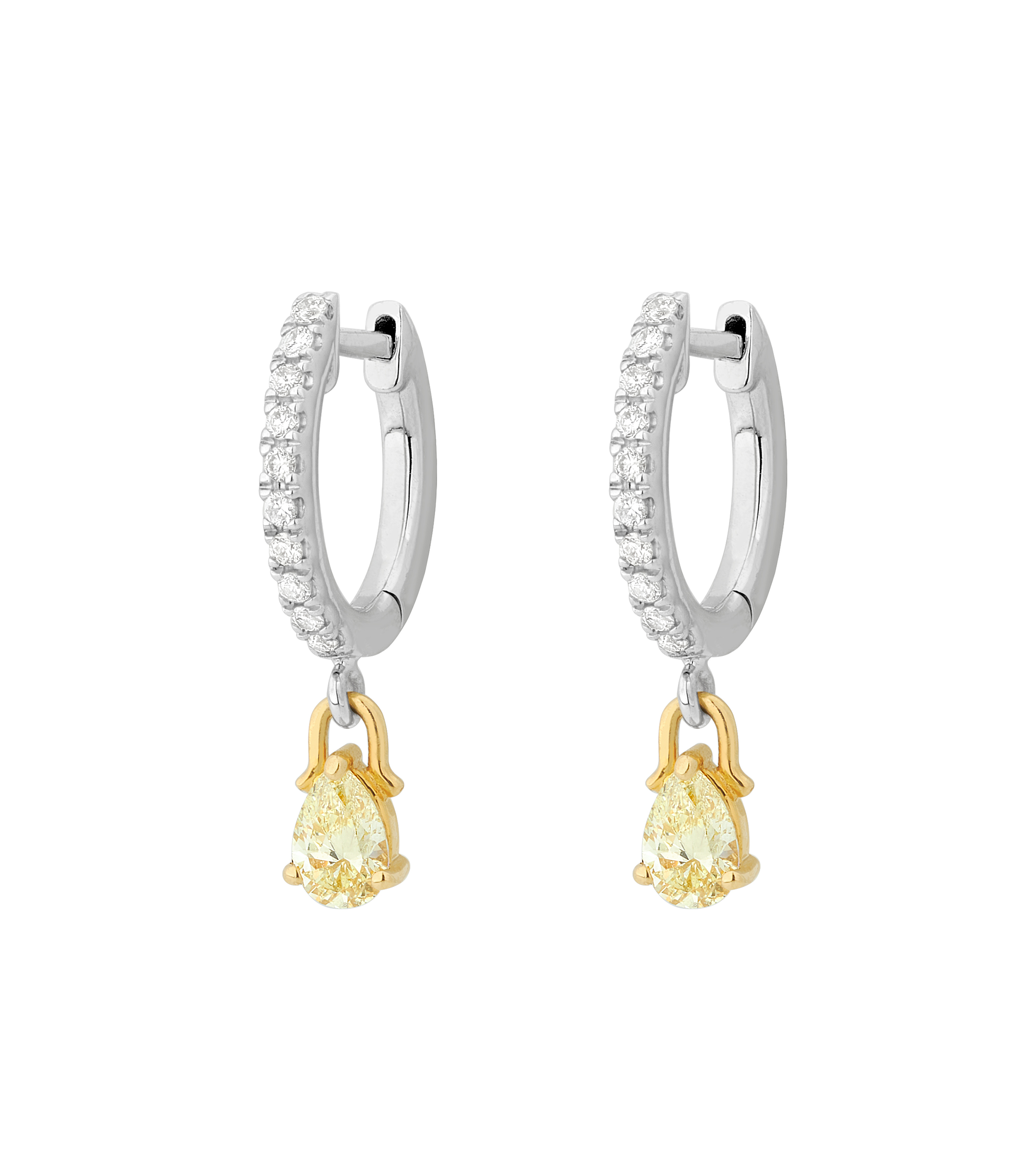 Argola com Gota Fancy Yellow