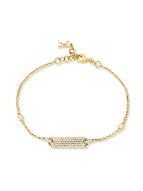 Pulseira Placa em Diamantes