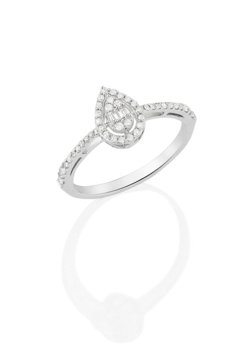 Anel Gota de Diamantes
