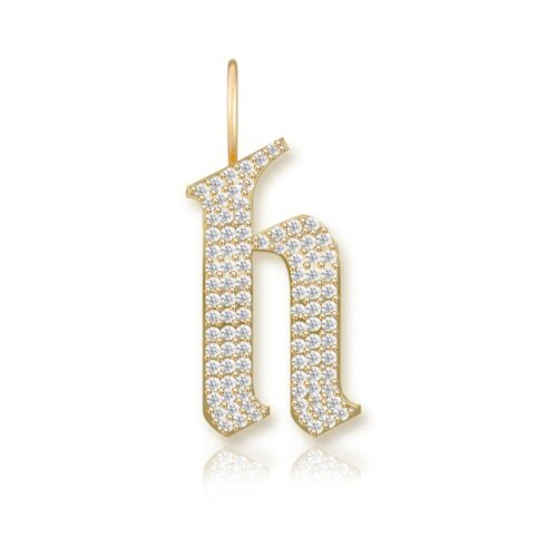 Pingente Inicial com Pave de Diamantes