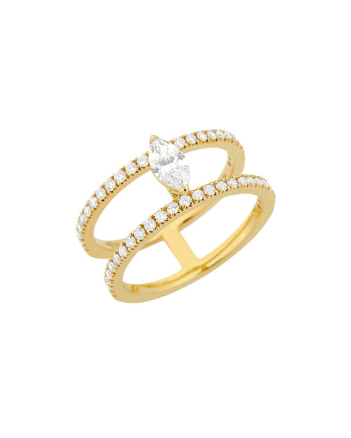 Anel Vazado com Diamantes 0.75cts