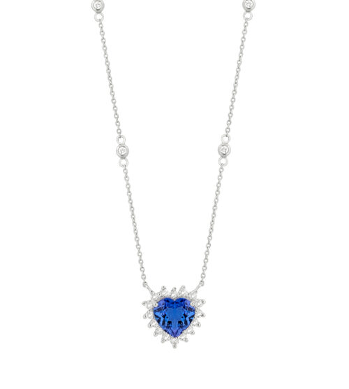 Colar Coração em Tanzanitas e Diamantes