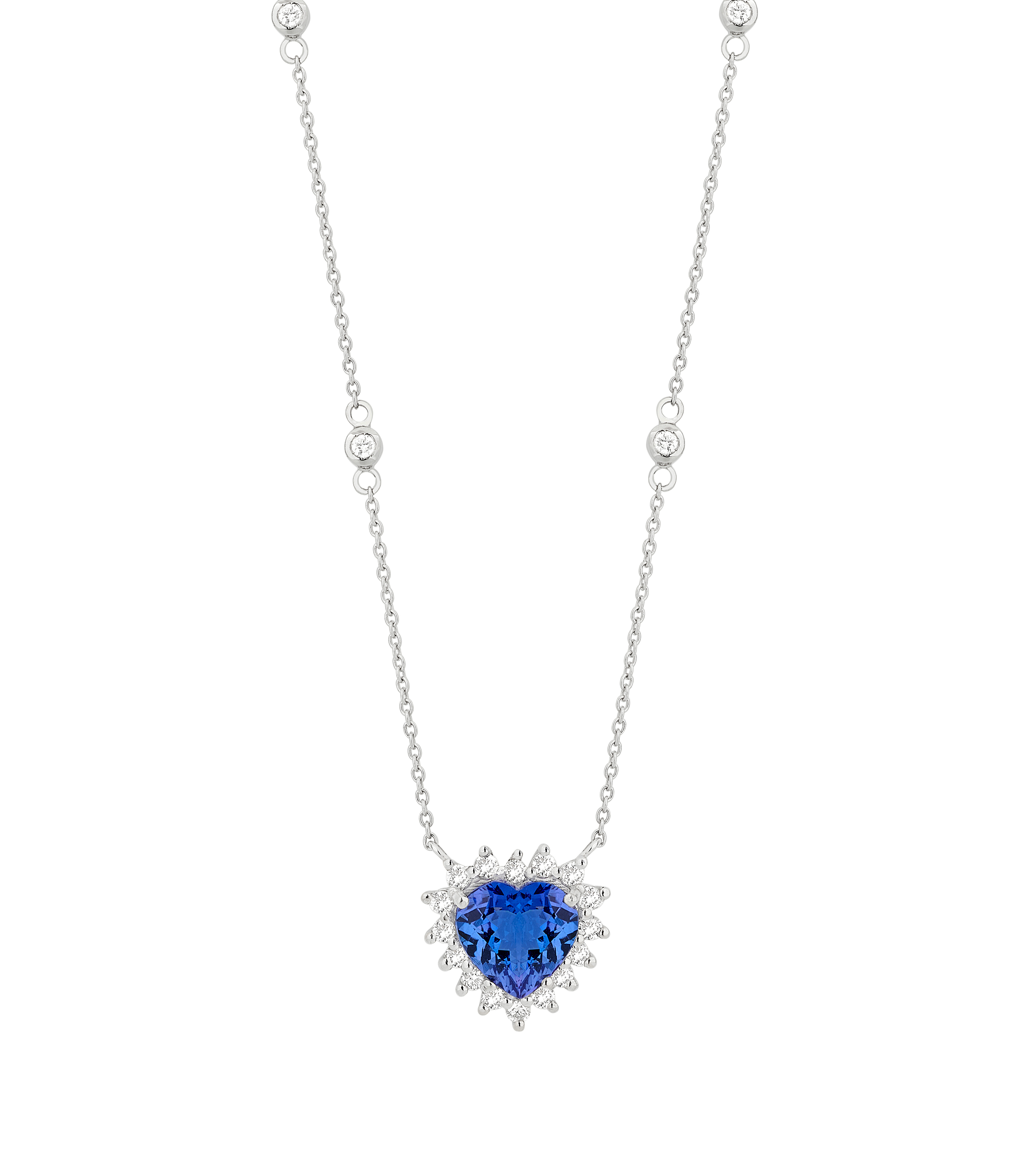 Colar Coração em Tanzanitas e Diamantes