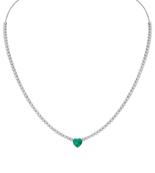 Colar Coração em Esmeralda 1.26cts