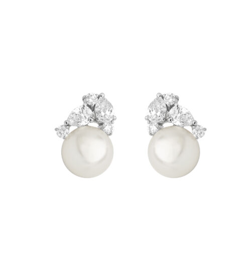 Brinco de Pérolas South Sea e Diamantes